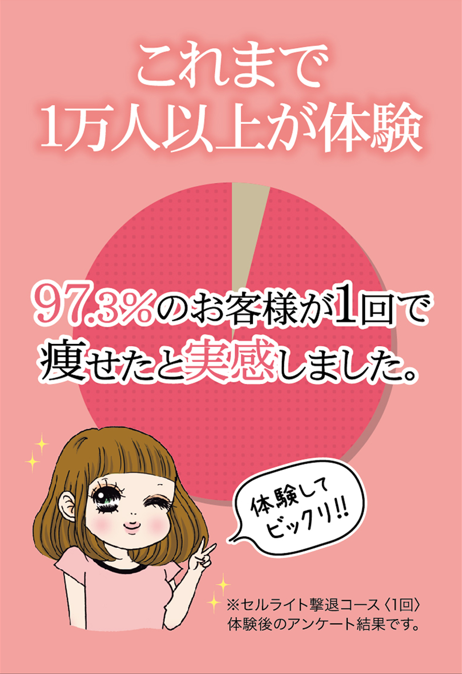 97.3％のお客さまが効果を実感