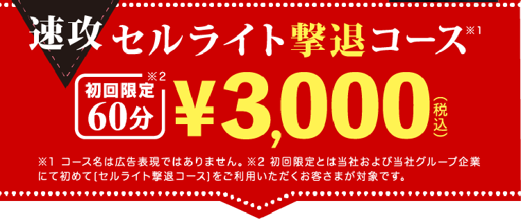 セルライト撃退コース初回限定体験価格3,000円